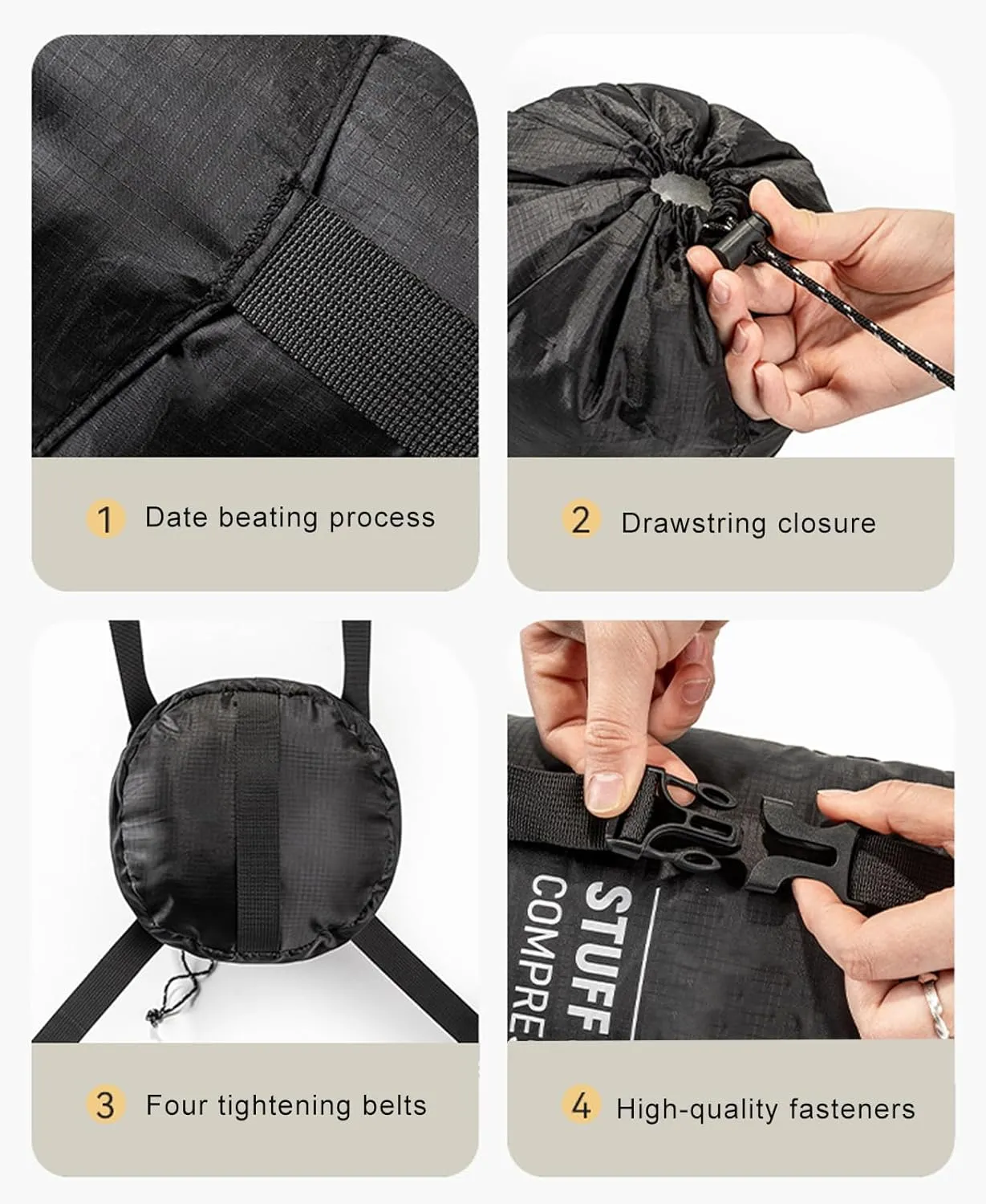 Sleeping Bag Compression Sack,Waterproof Compression Dry Bag - Reusable Hiking Supplies, Quick-Dry Storage Pack for Travel Packing
