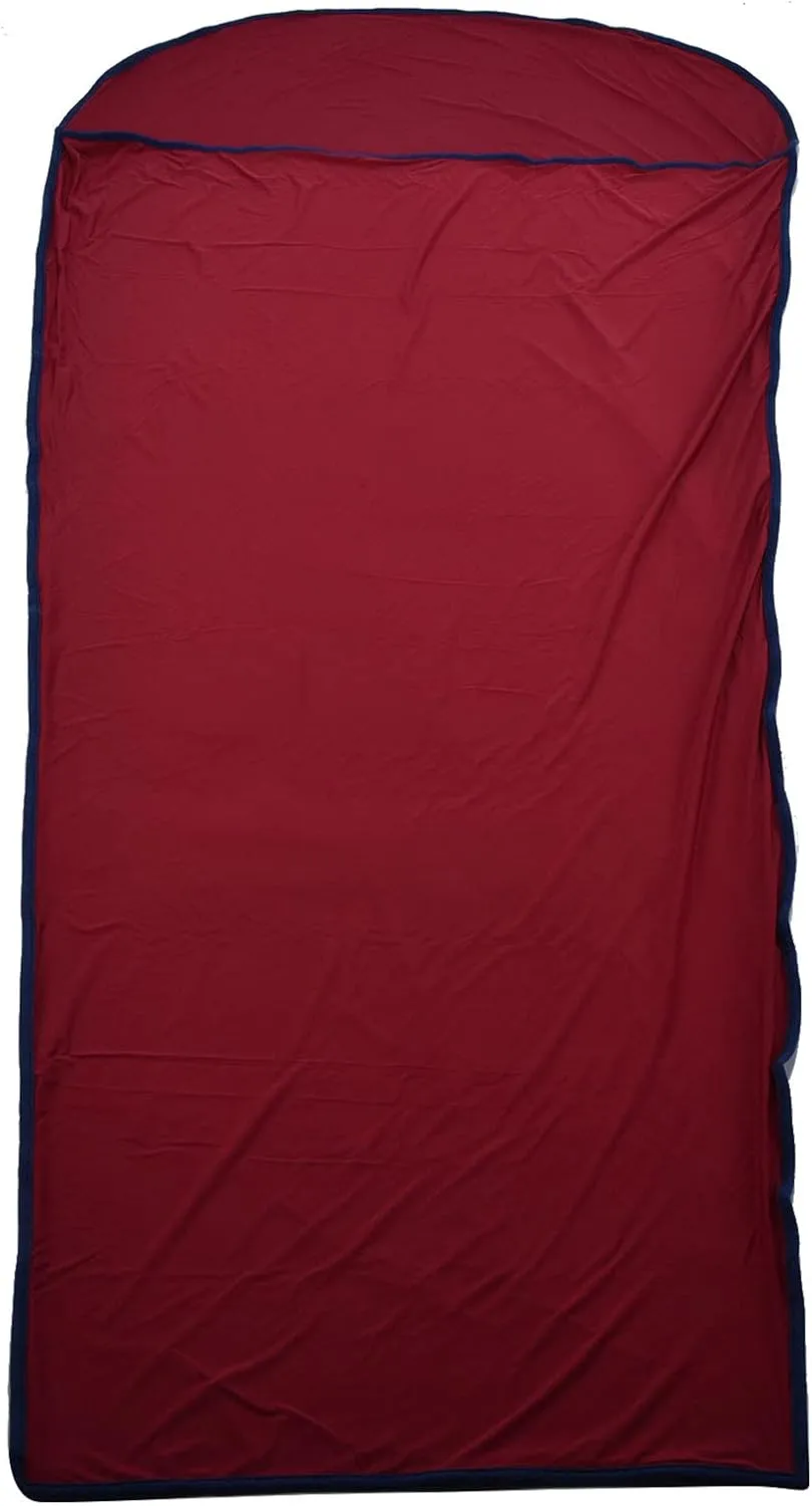 Sleeping Bag Liner, 200x80cm Ultralight Multifunctional Elastic Sleeping Sack Lightweight Breathable Cotton Liner for Picnic Hiking Outdoor Camping(Dark Red)