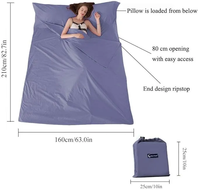 Sleeping Bag Liner Camping Sheets Travel Sheets for Hotel Lightweight Hotel Sheet Compact Sleep Bag Sack Breathable Travel Sleeping Bag for Hotels Camping Youth Picnic Adult Compact Sacks
