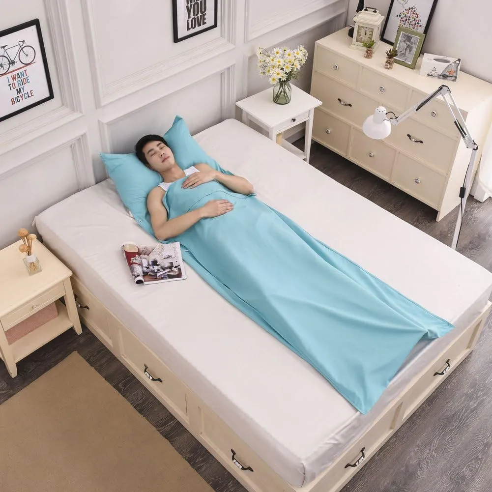 Sleeping Bag Liner Cotton Lightweight Travel Sleep Sack Sleeping Sheet for Adults Camping Hiking Picnic Travel Hotel Backpacking