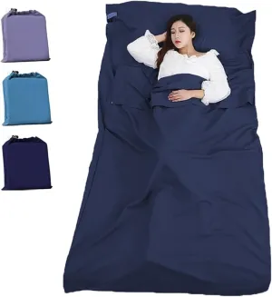 Sleeping Bag Liner Portable Travel Camping Sheets Lightweight and Compact Sleeping Sack Sheets for Adults Comfortable Liners for Traveling Hotel Camping Picnic Hostels Backpacking