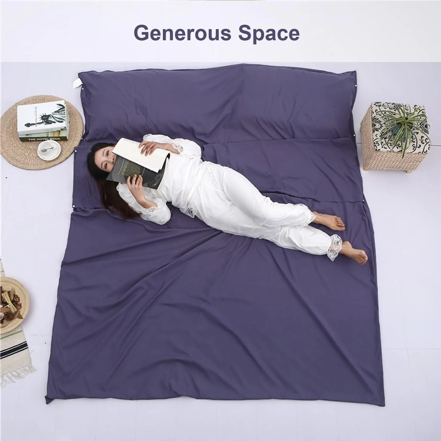 Sleeping Bag Liner Portable Travel Sleeping Sack Sheets Lightweight and Compact Camping Sheets for Adults Comfortable Liners for Traveling Hotel Camping Picnic Hostels Backpacking