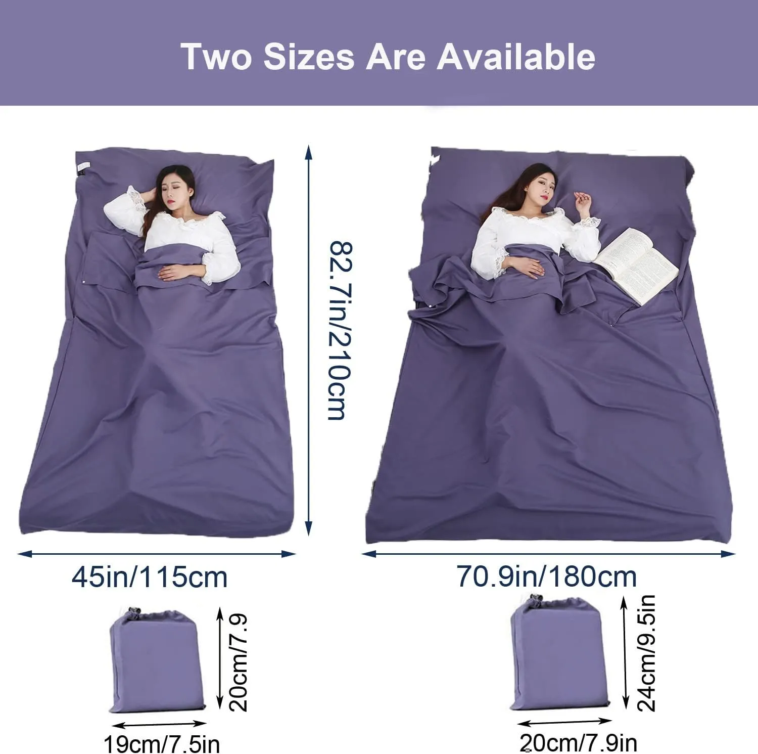 Sleeping Bag Liner Portable Travel Sleeping Sack Sheets Lightweight and Compact Camping Sheets for Adults Comfortable Liners for Traveling Hotel Camping Picnic Hostels Backpacking