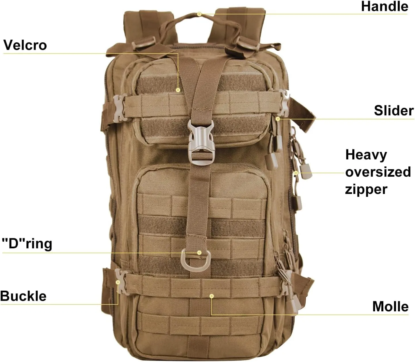 Small Military Tactical Backpack 30L Assault Backpack Tactical Bag for Outdoor,Hiking, Camping Travel (Coyote)