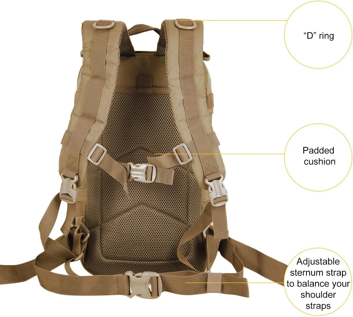 Small Military Tactical Backpack 30L Assault Backpack Tactical Bag for Outdoor,Hiking, Camping Travel (Coyote)