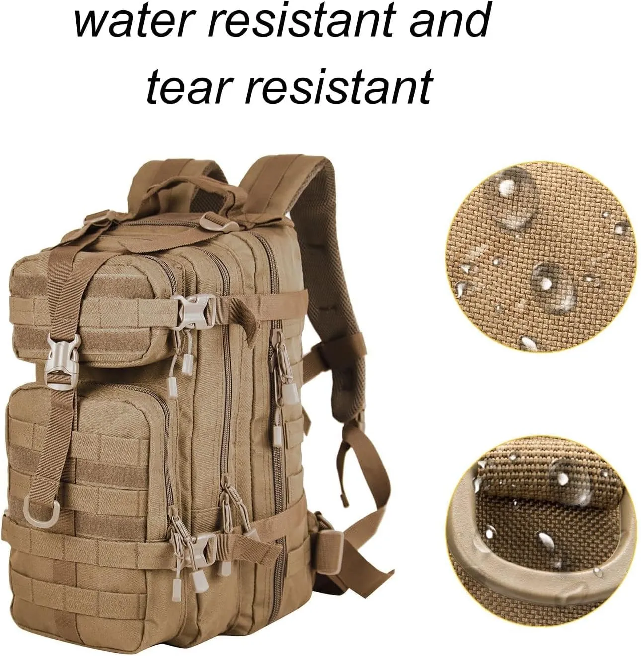 Small Military Tactical Backpack 30L Assault Backpack Tactical Bag for Outdoor,Hiking, Camping Travel (Coyote)