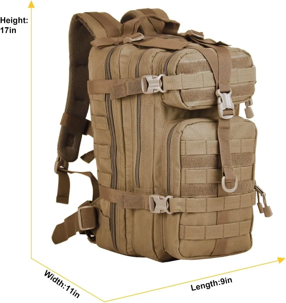 Small Military Tactical Backpack 30L Assault Backpack Tactical Bag for Outdoor,Hiking, Camping Travel (Coyote)