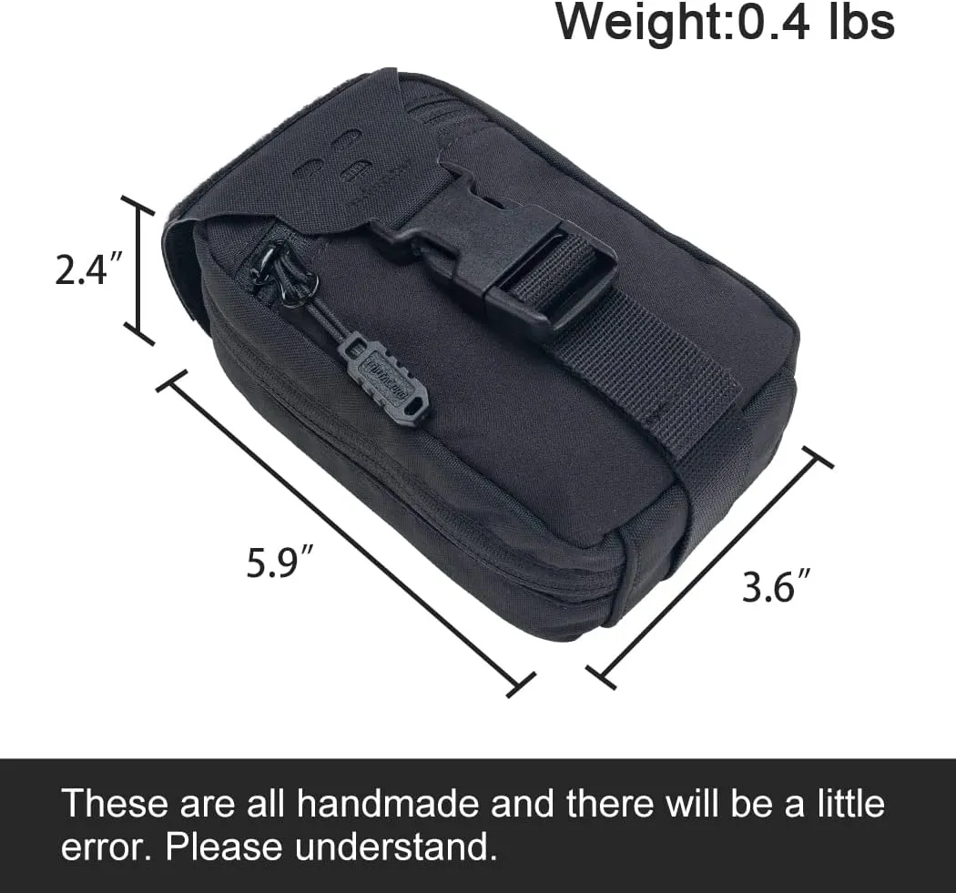 Small Tactical Medical Pouch Rip-Away MOLLE IFAK Pouch for Camping Hunting Traveling 500D Nylon (Black)