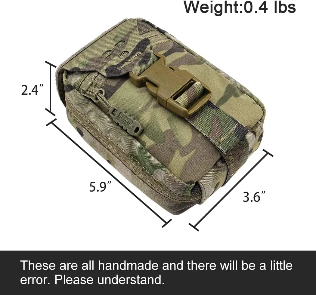 Small Tactical Medical Pouch Rip-away MOLLE IFAK Pouch for Camping Hunting Traveling 500D Nylon (camo)