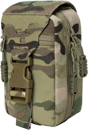 Small Tactical Medical Pouch Rip-away MOLLE IFAK Pouch for Camping Hunting Traveling 500D Nylon (camo)