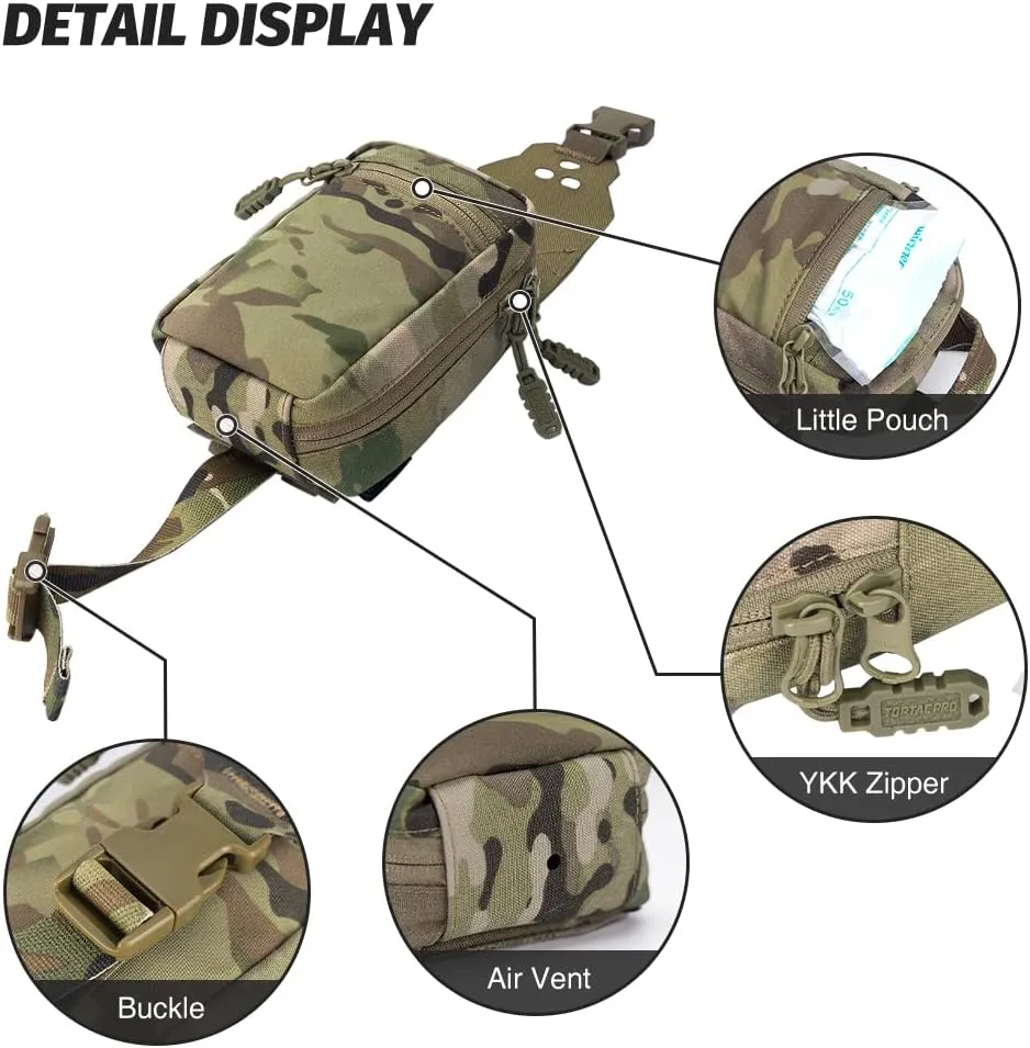 Small Tactical Medical Pouch Rip-away MOLLE IFAK Pouch for Camping Hunting Traveling 500D Nylon (camo)
