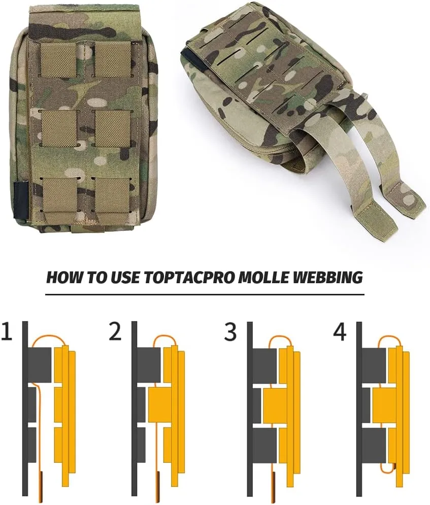 Small Tactical Medical Pouch Rip-away MOLLE IFAK Pouch for Camping Hunting Traveling 500D Nylon (camo)