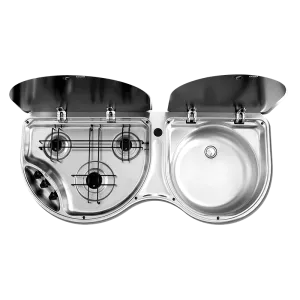 Smev 3 Burner Stove & Sink Combo -No Mixer