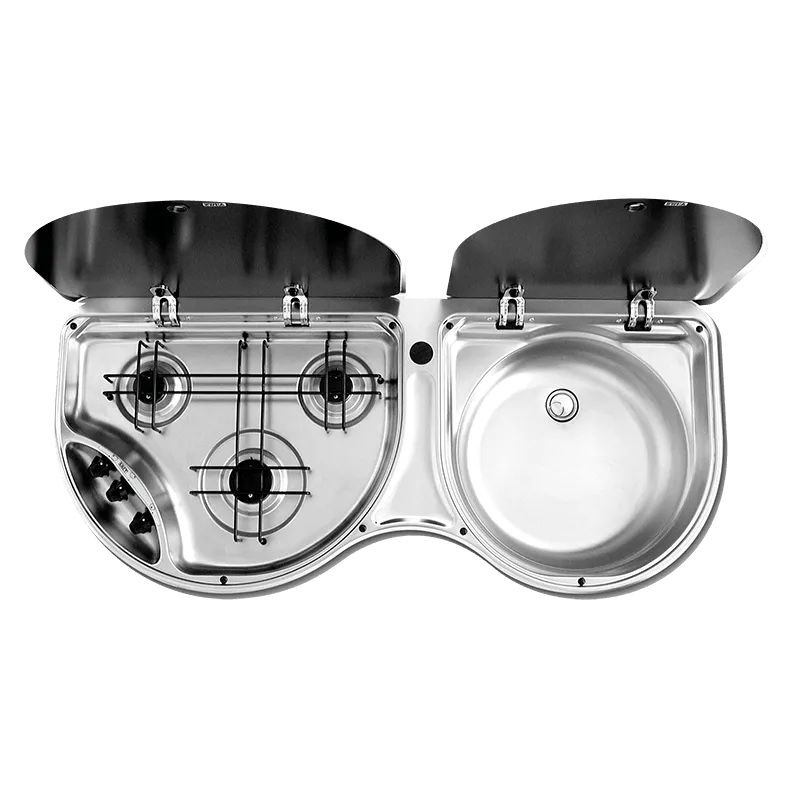 Smev 3 Burner Stove & Sink Combo -No Mixer