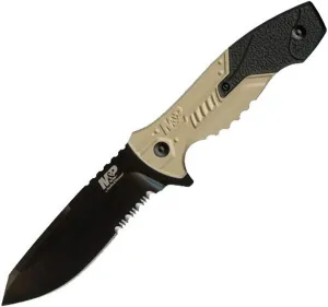 Smith & Wesson M&P SWMPF2CS 8.7in S.S. Full Tang Fixed Blade Knife with 4.1in Serrated Clip Point Blade and Aluminum Handle for Tactical, Survival and EDC,Black
