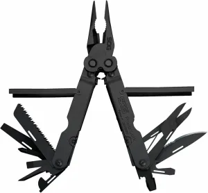 SOG PowerLock Oxide Stainless Steel Folding Knife 18 Multi Tool Pliers with Screwdrivers, Crimper, Can Opener, Gripper, and Cutter, Black