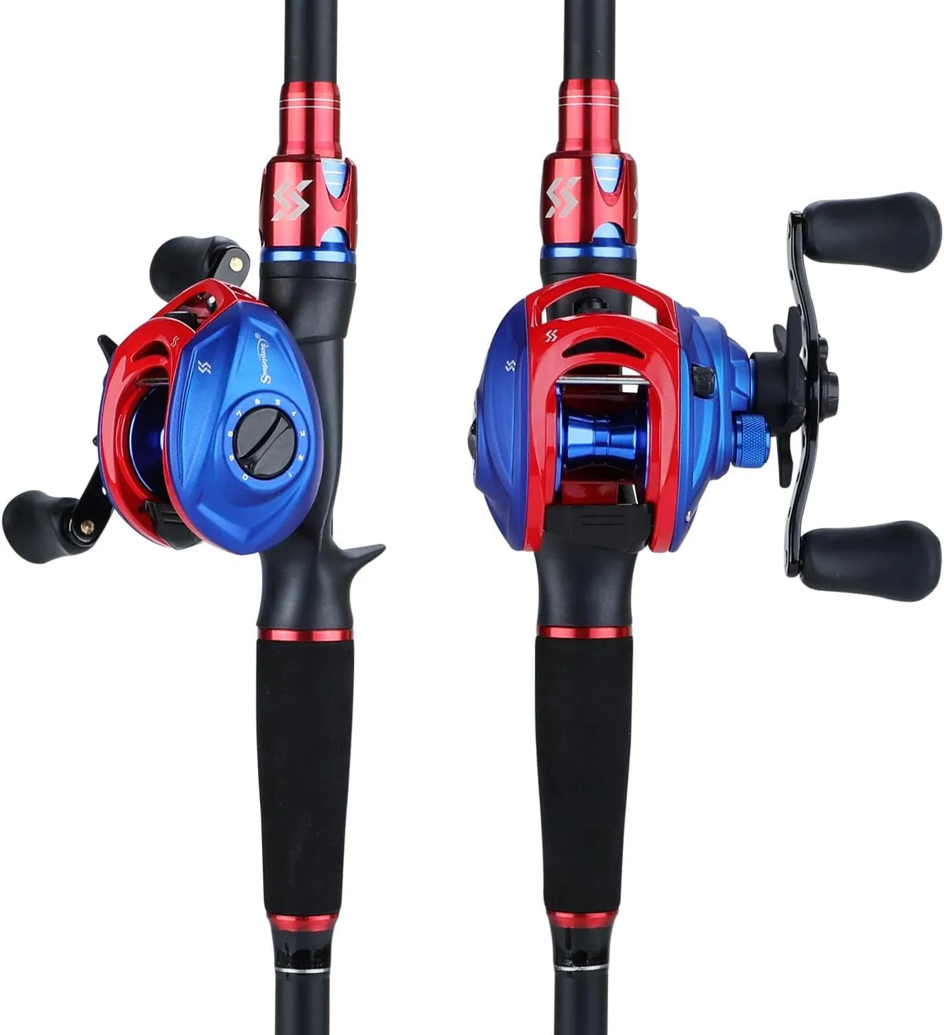 Sougayilang Fishing Rod and Reel Combo, Telescopic Fishing Pole with Baitcasting Reel Combo, 2-Piece Baitcaster Fishing Combo