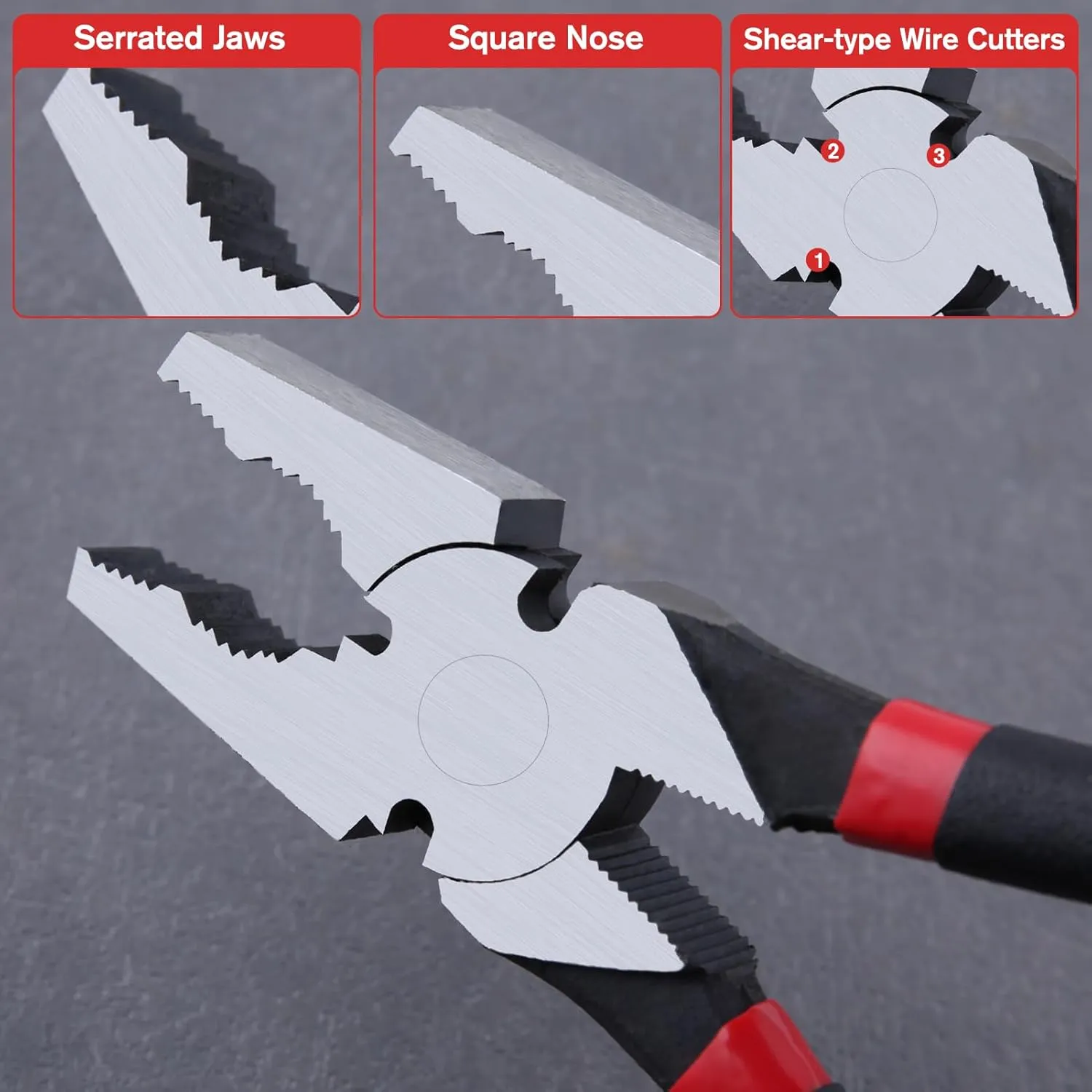 SPEEDWOX 10 Inch Square Nose Fence Pliers, High-Leverage Linemans Pliers with shear-type wire cutters, Multi-purpose Fence Tool