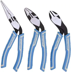 SPEEDWOX 3 Pcs Diagonal Cutting Pliers Combination Pliers Long Nose Pliers Set Angled Multi Plier Ergonomic Pistol Grip Wire Cutters Professional Tool Reduce Effort by 35%