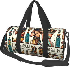 Sports Duffel Bag Colorful-Egyptian-Gods Foldable Travel Tote Bag Weekender Sleepover Carry On Bag