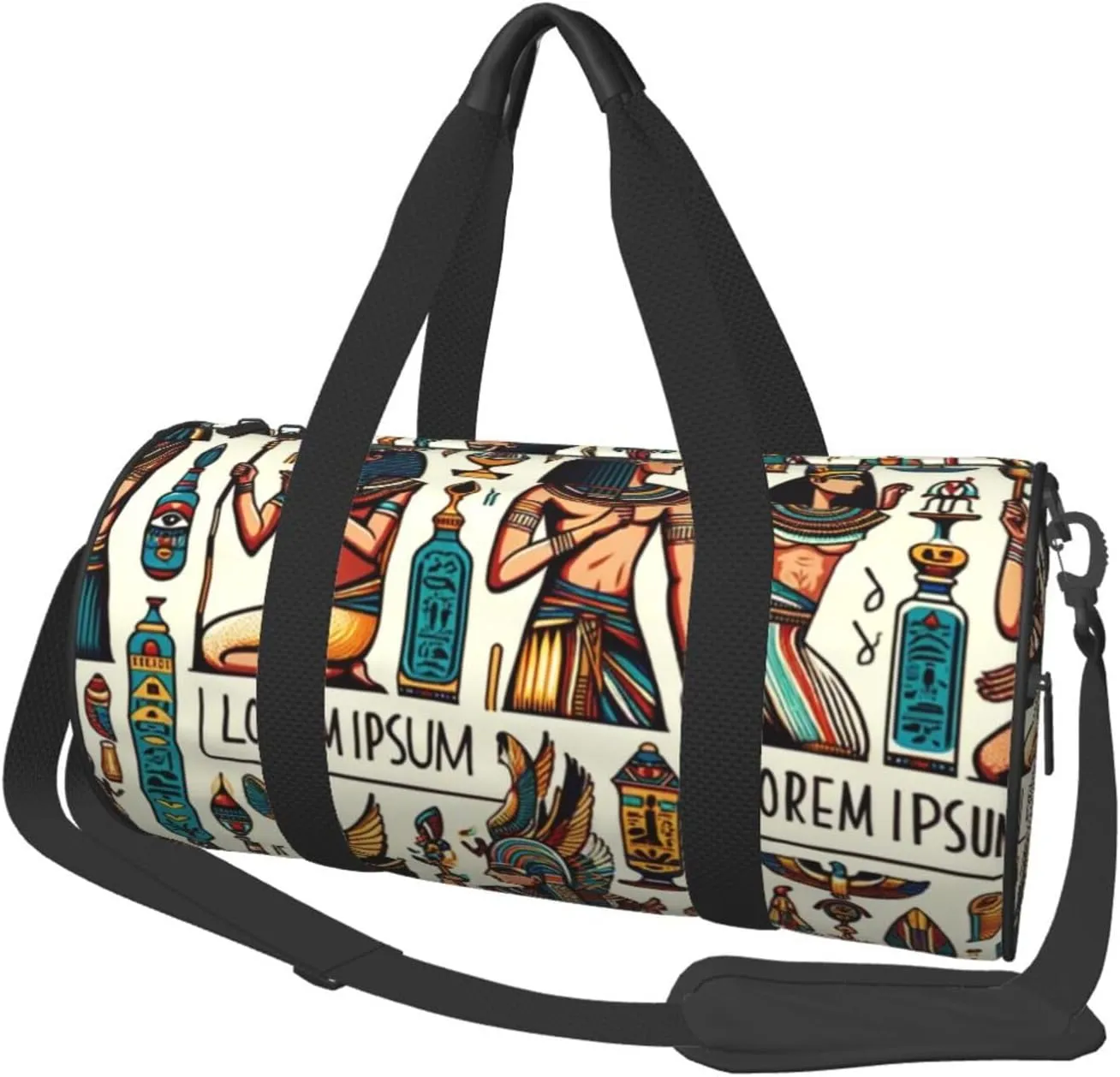 Sports Duffel Bag Colorful-Egyptian-Gods Foldable Travel Tote Bag Weekender Sleepover Carry On Bag