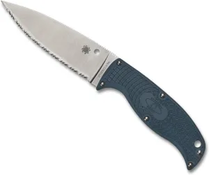 Spyderco Knives Enuff 2 Fixed Blade FB31SBL2K390 Blue FRN and Serrated K390 Knife