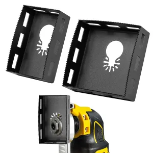 Square Slot Cutter Stainless Steel Drywall Oscillating Tool, Upgrade 2 Pcs Outlet Cutout Tools to Cut-in Single Gang Wall Boxes, One Step in Place Electrical Box Cutter for Drywall, Wood