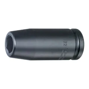 Stahlwille 25020041 3/4" Extra Deep Impact Hex Socket, 41mm, Chrome Alloy Steel, Gunmetal Finish, Power Driver and Ratchet Compatible, Made in Germany