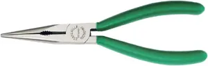 Stahlwille 65296160 Snipe Nose Pliers with Cutter (Radio-or-Telephone Pliers), Form A, Polished Head, and Multi-Component Handles with Softer Layers, 160 mm
