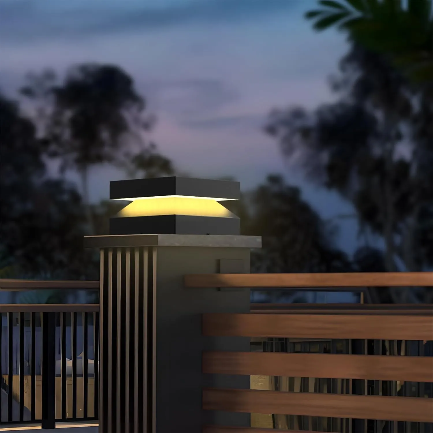 Stainless Steel Outdoor Column Lights, Outdoor Post Lights,12V&110-240V Hard Wired Light,Outdoor lamp Post,Deck Decorations,Modern Waterproof Light for Landscape Garden Patio Wall Columns
