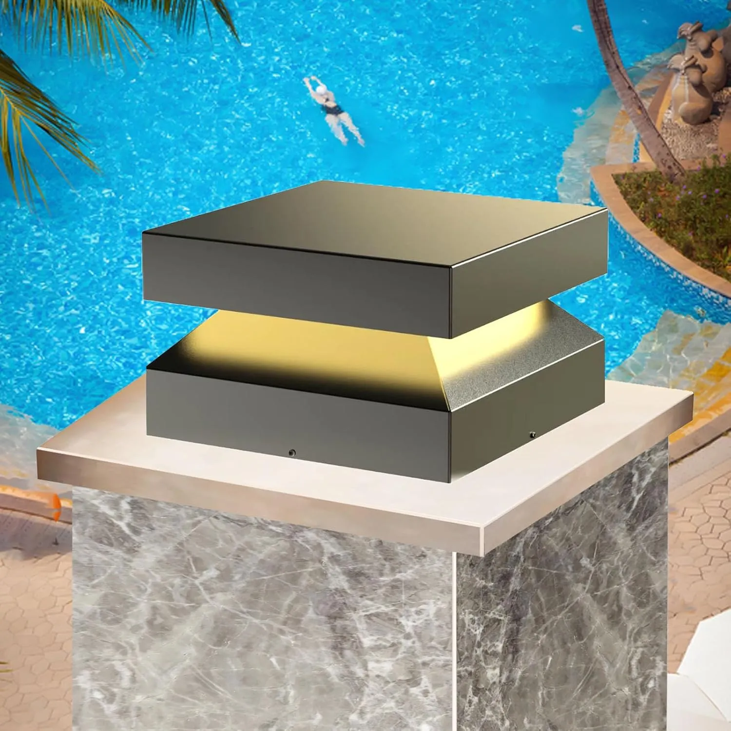 Stainless Steel Outdoor Column Lights, Outdoor Post Lights,12V&110-240V Hard Wired Light,Outdoor lamp Post,Deck Decorations,Modern Waterproof Light for Landscape Garden Patio Wall Columns