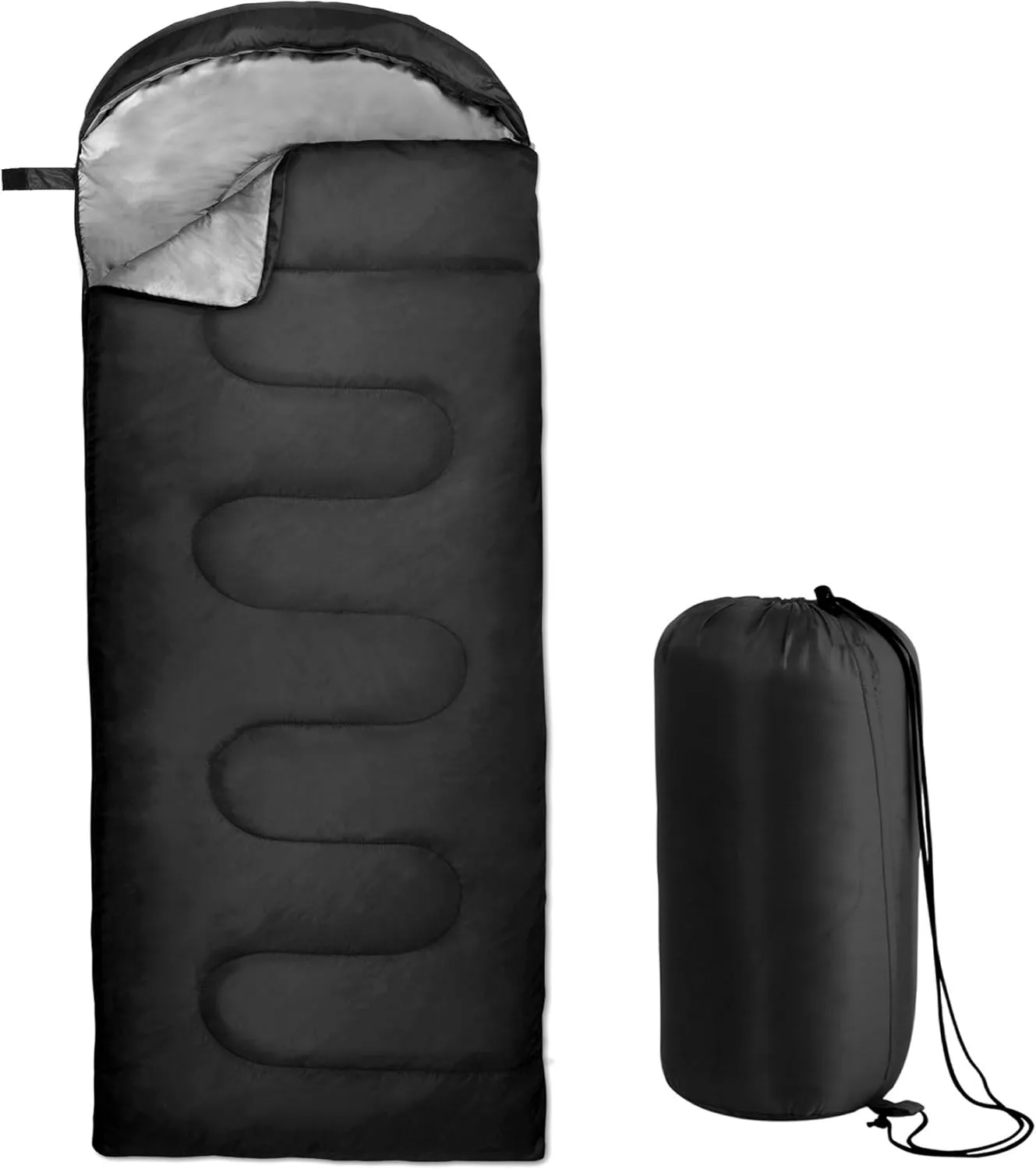 Standard Sleeping Bags with Hoods for Adults 4 Seasons Warm or Cold Lightweight Indoor Outdoor Sleeping Bags for Backpacking, Camping