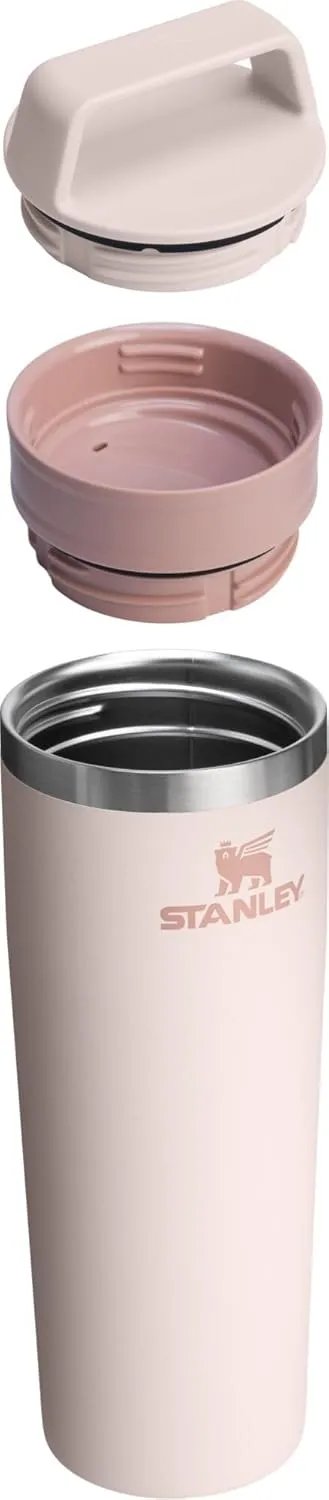 STANLEY Cafe To Go Travel Mug 20 oz | Leakproof Two-Part Drink Through Lid | Tumbler Cup for Coffee, Tea and Drinks | Insulated Stainless Steel Coffee Mug | BPA-Free | Rose Quartz