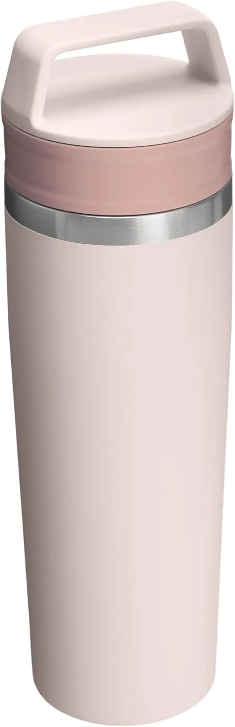 STANLEY Cafe To Go Travel Mug 20 oz | Leakproof Two-Part Drink Through Lid | Tumbler Cup for Coffee, Tea and Drinks | Insulated Stainless Steel Coffee Mug | BPA-Free | Rose Quartz