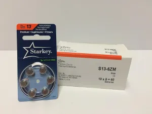 Starkey Premium Zinc Air Hearing Aid Batteries - Size 13