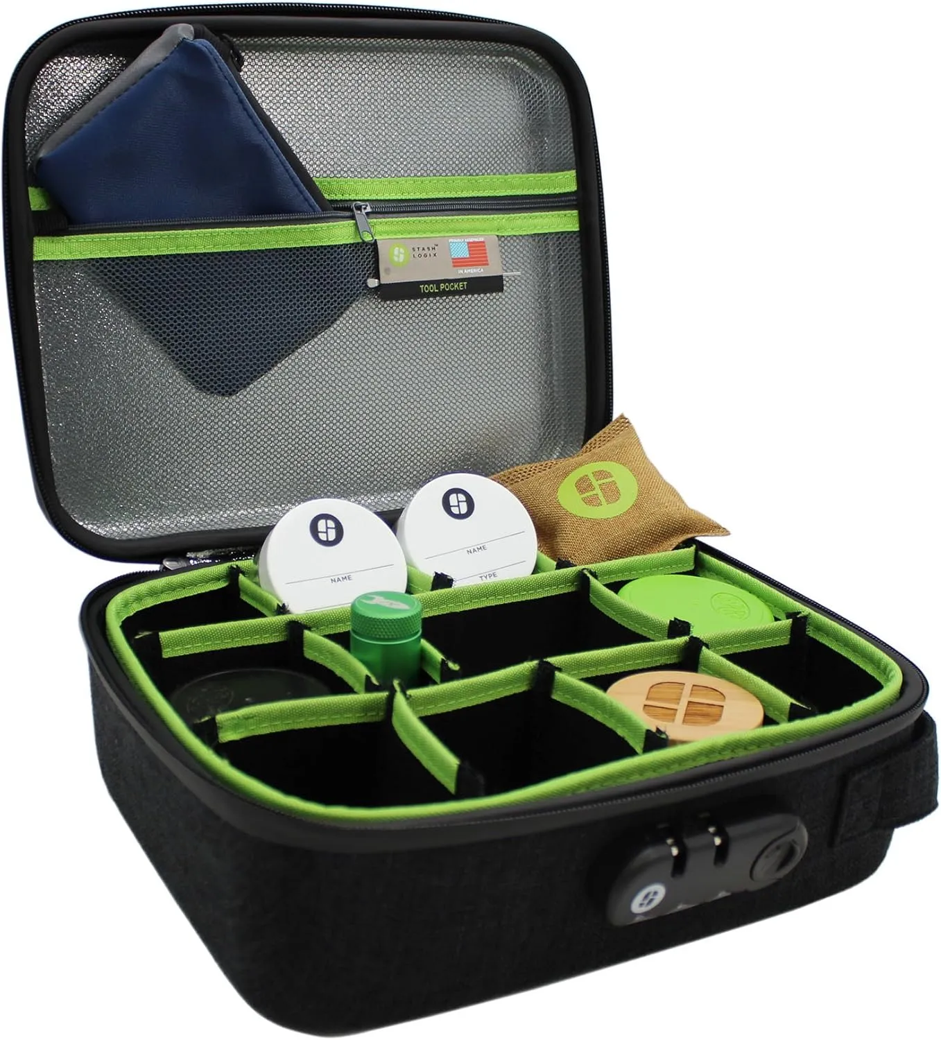 STASHLOGIX SMELL CONTROL BAG with Combination Lock Smell Free Storage Bag: The Silverton