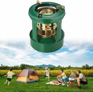 Stove Portable Small Outdoor Kerosene Stove Burner Camping Stove Heaters, with 8 Core Alcohol Stove, 2-3 People Use, for Hiking Barbecue Ice Fishing