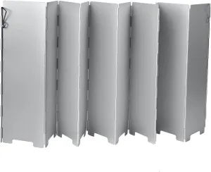 Stove Splash Guard 10/12 Plates Aluminum Camping Stove Windshield, Folding Outdoor Stove Windscreen Burner Windshield with Carrying Bag Oil Splatter Guard (Color : Silver, Size : 12 Plates)