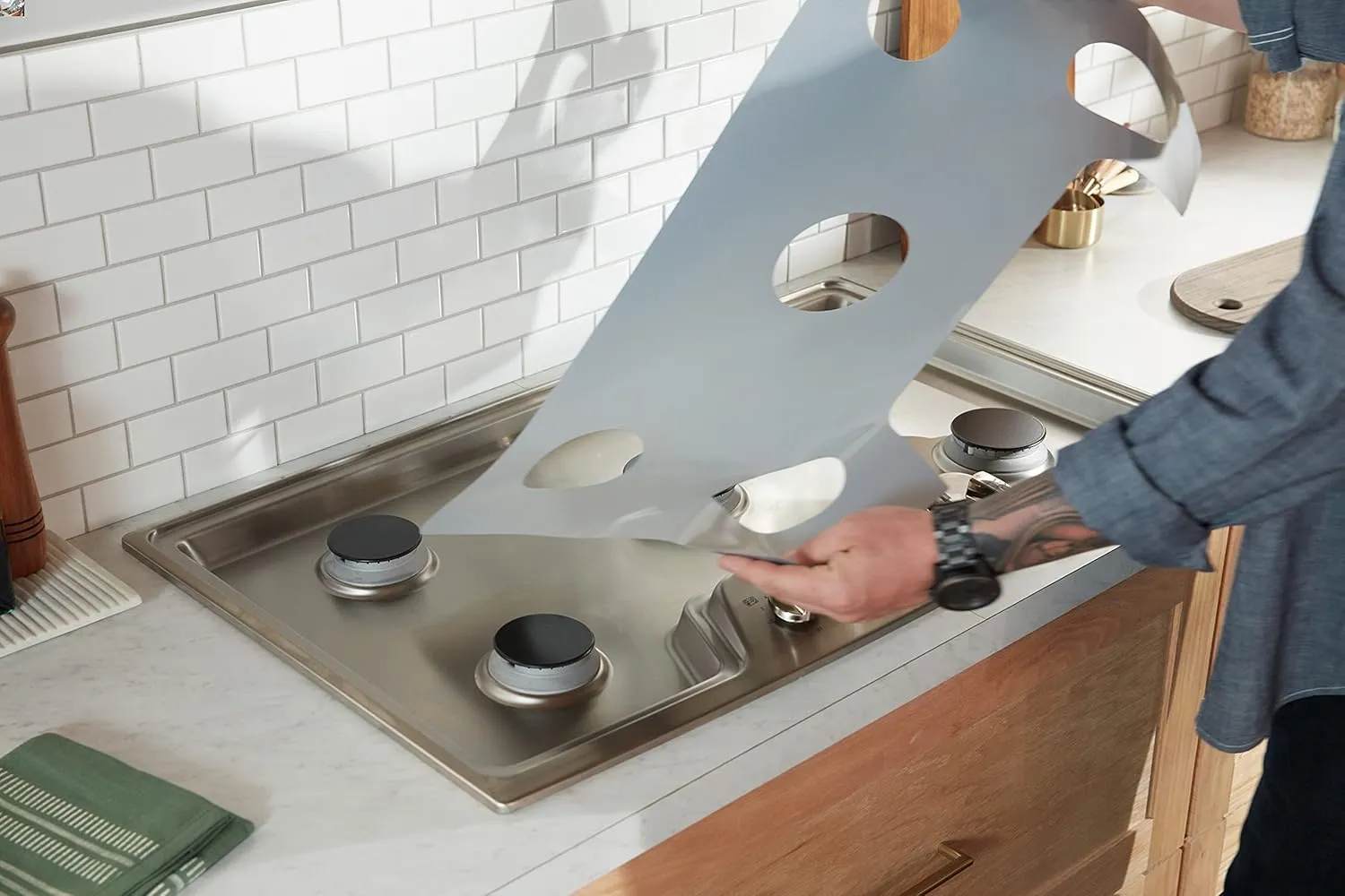 StoveGuard Model# CG365TS, USA-Made, Custom Designed & Precision Cut Stove Cover for Gas Stove Top, Lite Wolf Gas Range Stove Top Protector