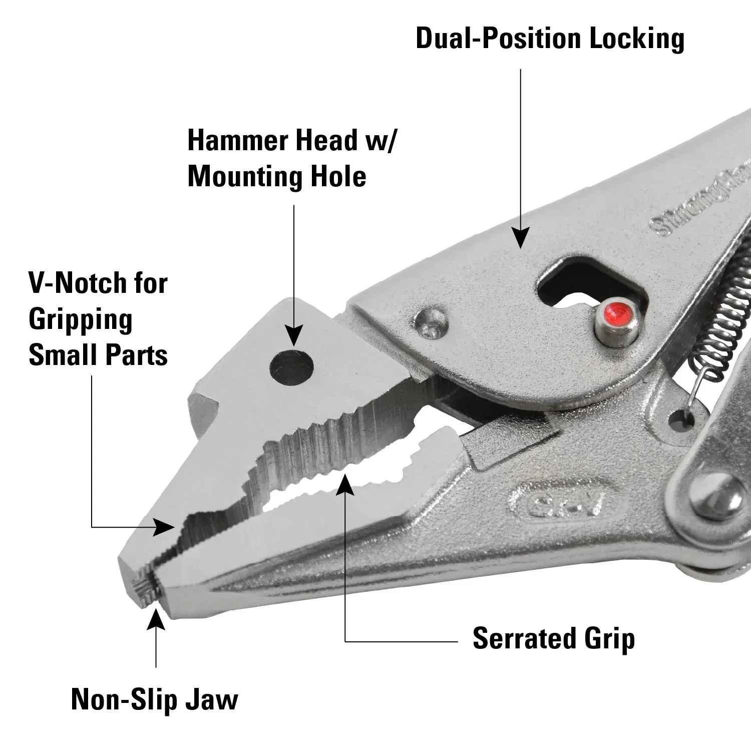 Strong Hand Extractor Adjustable Locking Pliers, 7.5"