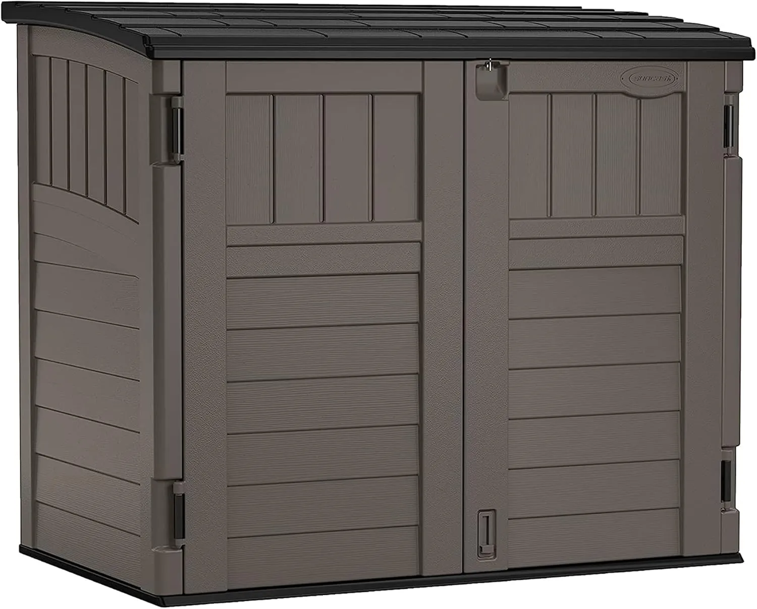 Suncast 34 Cu. Ft. Horizontal Shed for Outdoor Storage w/Locking System, Stoney/Black