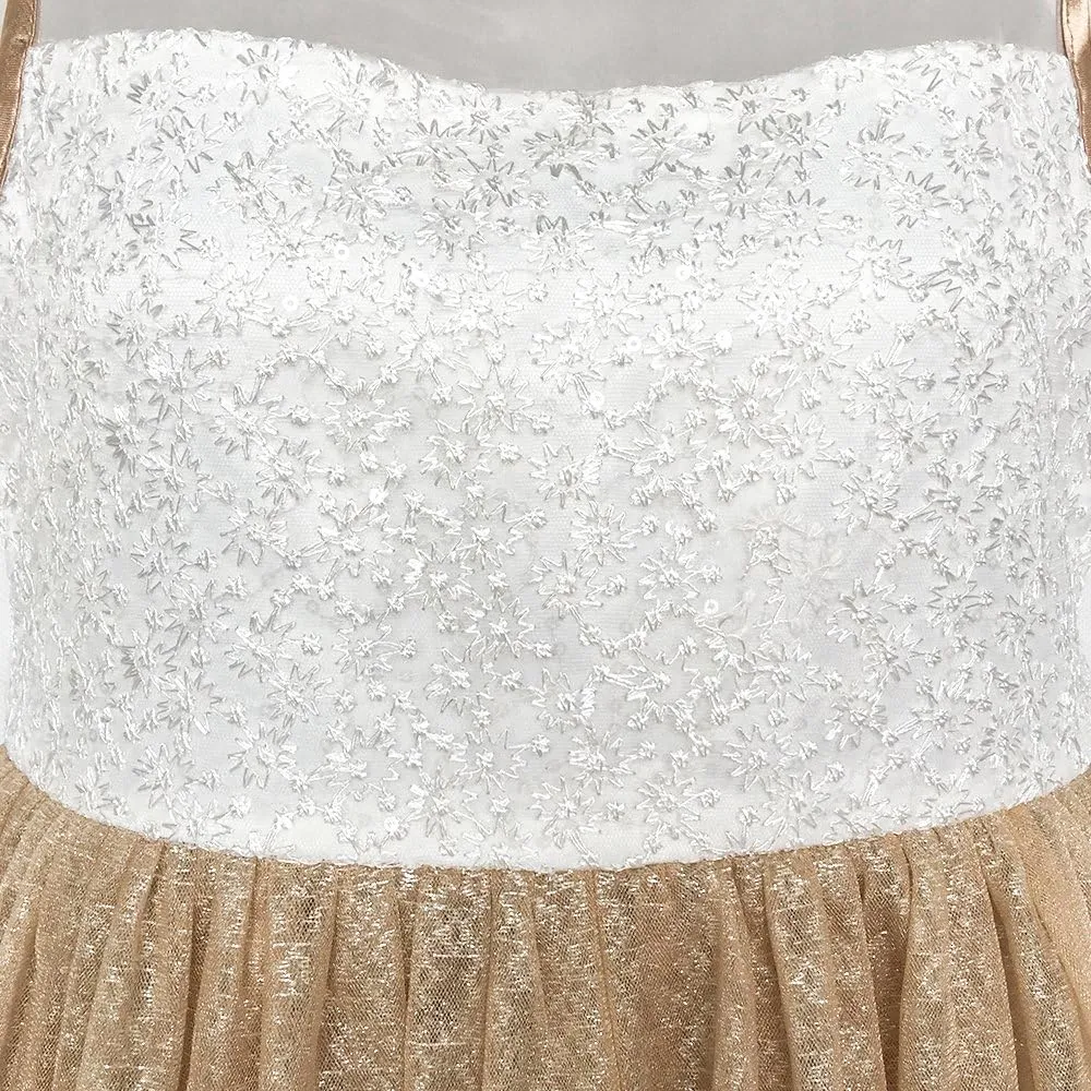 Sunny Fashion Flower Girls Dress Lace Hem Butterfly Wedding First Communion