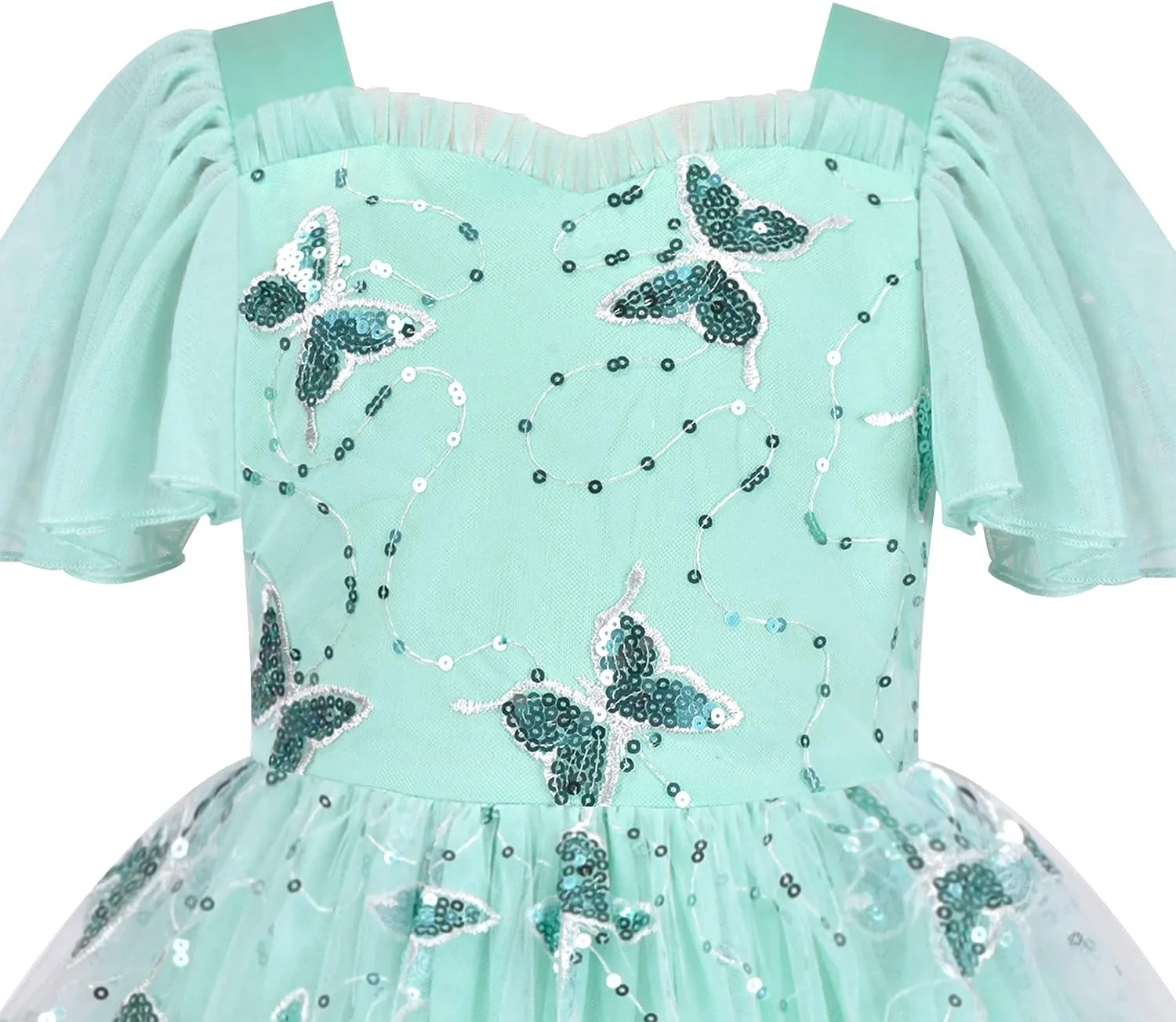 Sunny Fashion Flower Girls Dress Lace Hem Wedding First Communion Size 6-14