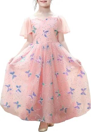 Sunny Fashion Flower Girls Dress Lace Hem Wedding First Communion Size 6-14