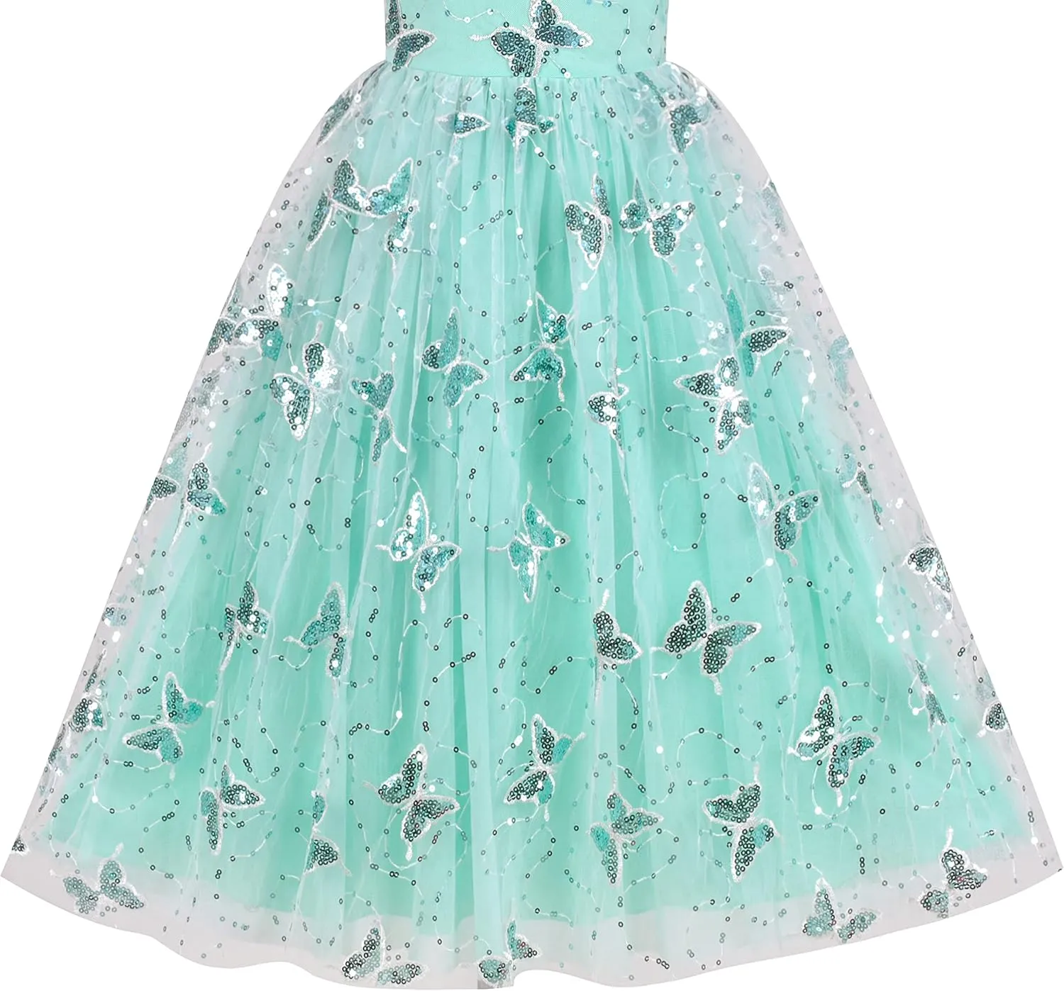 Sunny Fashion Flower Girls Dress Lace Hem Wedding First Communion Size 6-14