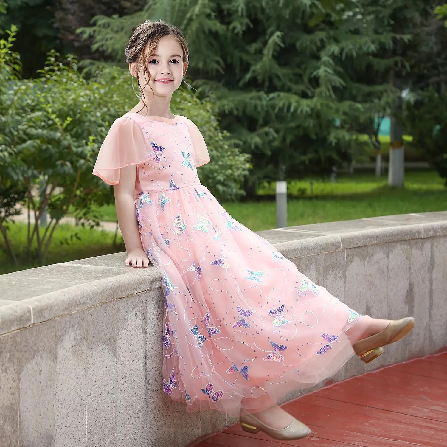 Sunny Fashion Flower Girls Dress Lace Hem Wedding First Communion Size 6-14