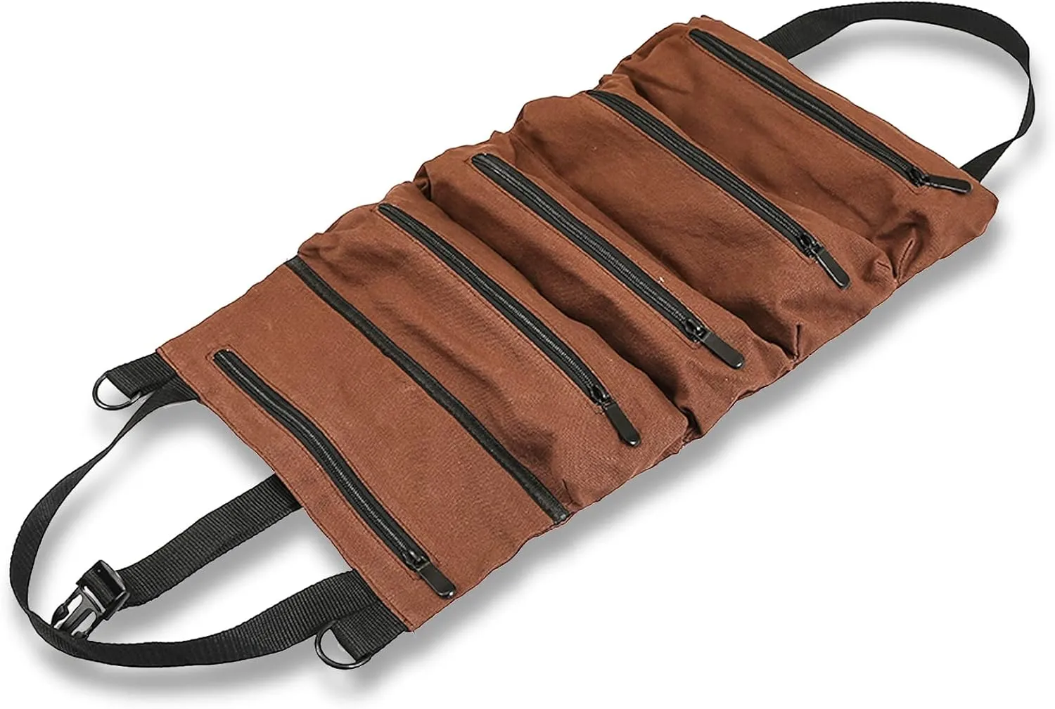 Super Roll Tool Roll,Multi-Purpose Roll Up Tool Bag, Wrench Roll,Canvas Tool Organizer Bucket,Car First Aid Kit Wrap Roll Storage Case,Hanging Tool Zipper Carrier Tote,Car Camping Gear