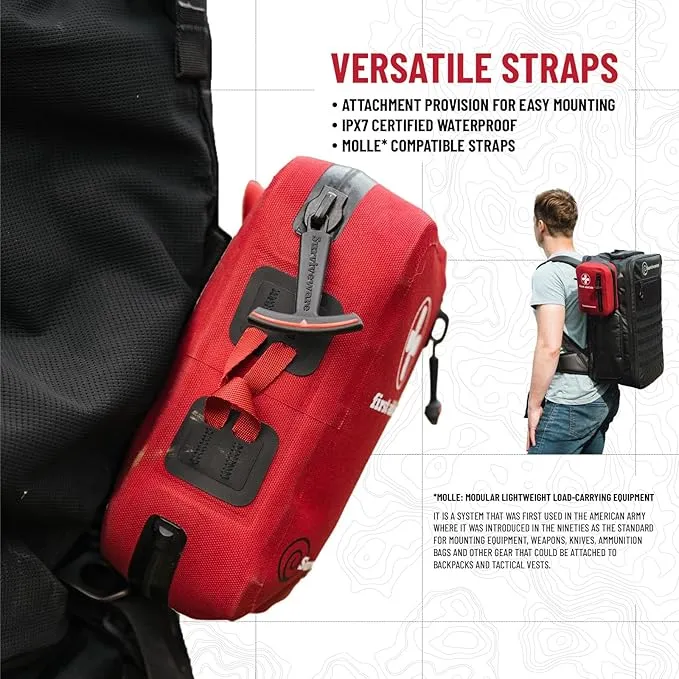 Surviveware Waterproof First Aid Kit - Survival Emergency Preparedness for Travel Camping Gear, Survival Kits, Home Essentials and Outdoor Emergencies - Small 100 Piece