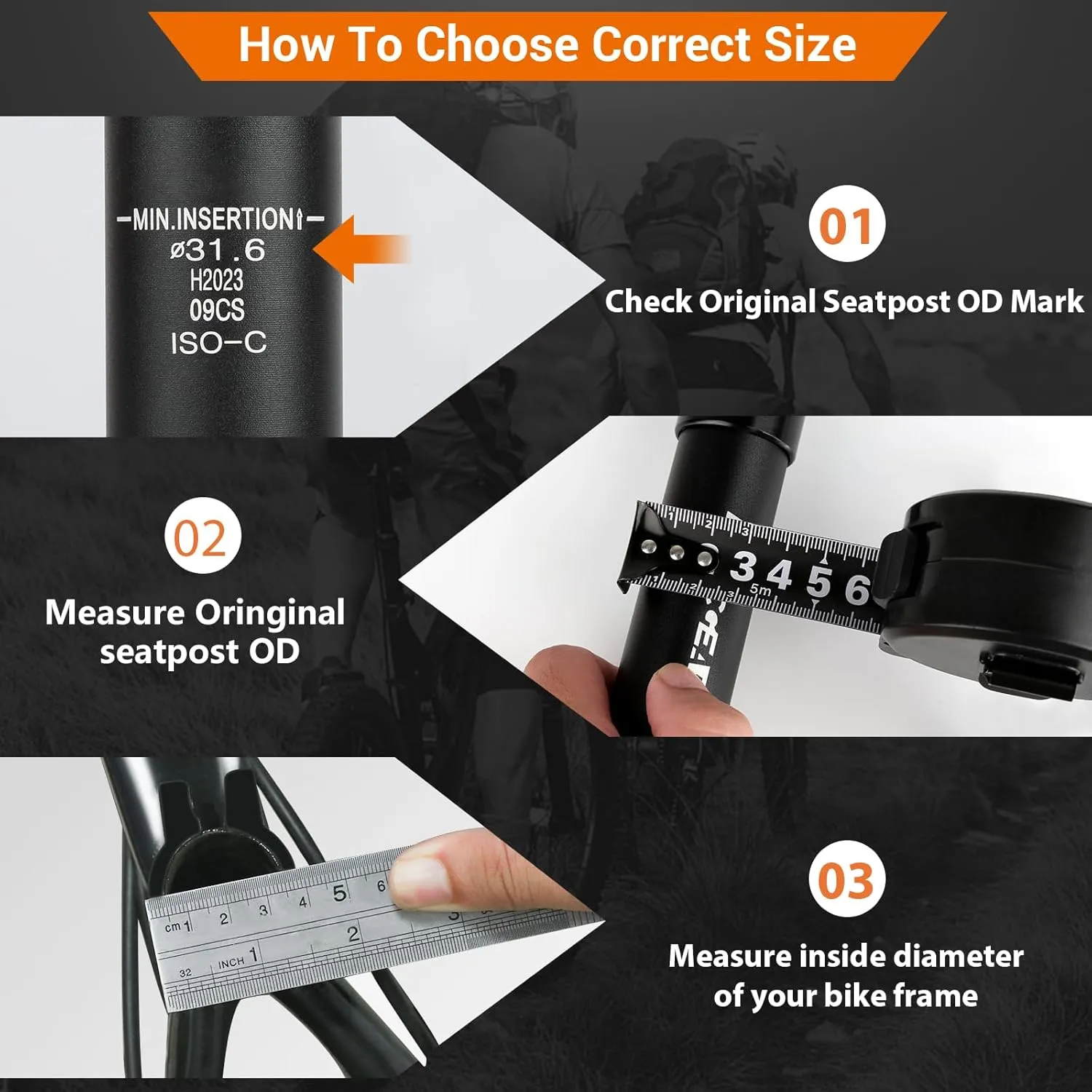Suspension Seatpost 27.2 30.4 30.9 31.6 Bike Seat Posts with Suspension 40mm Travel Bicycle Seat Shock Absorber Aluminum Tube for E Bike MTB BMX Road City Bike Replacement Component Parts