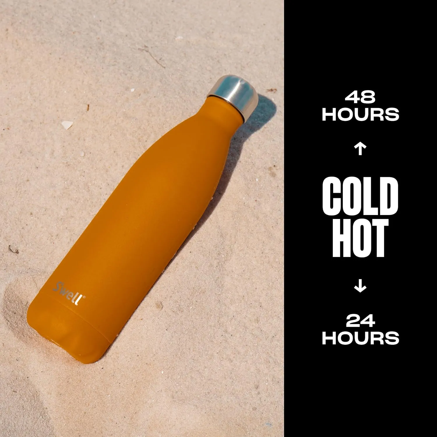 S'well Stainless Steel Water Bottle, 25oz, Golden Hour, Triple Layered Vacuum Insulated Containers Keeps Drinks Cold for 48 Hours and Hot for 24, BPA Free, Perfect for On the Go